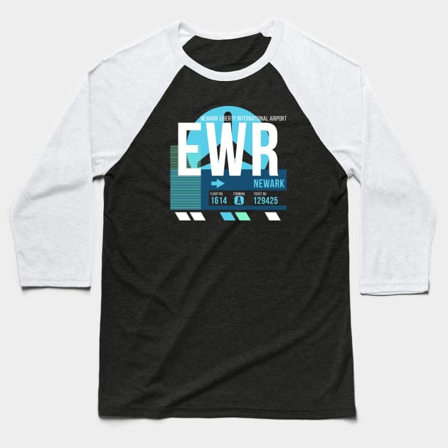 Newark (EWR) Airport Code Baggage Tag Baseball T-Shirt by SLAG_Creative